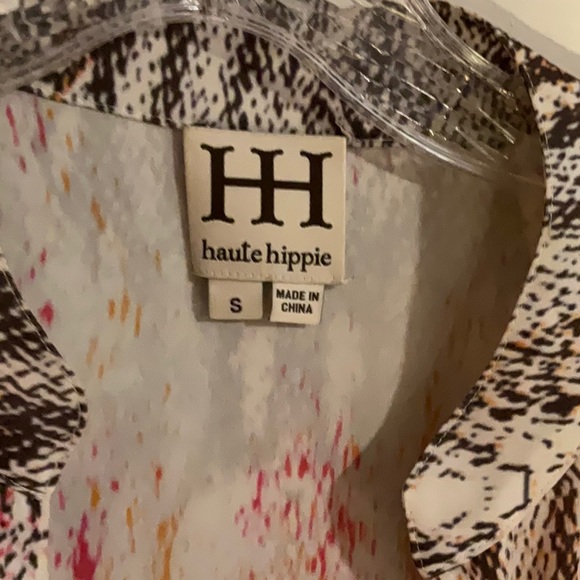 Haute hippie silk vneck blouse - Picture 9 of 10